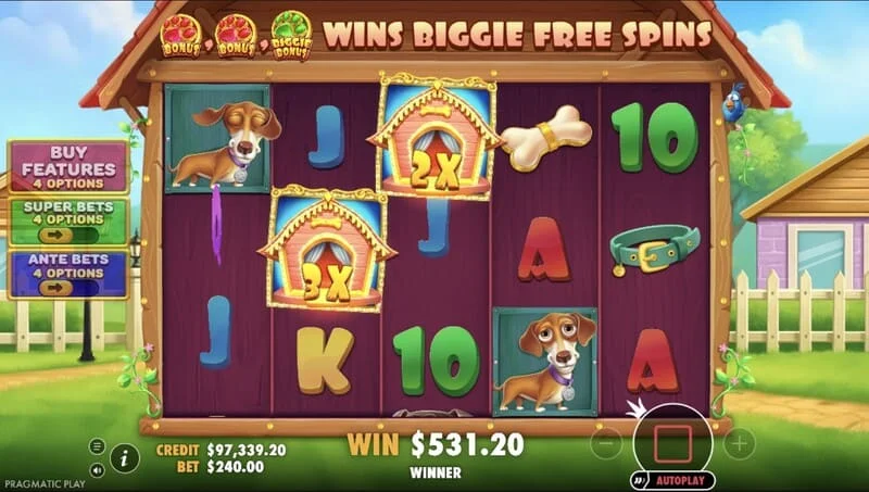 The Big Dog House - gain en jeu de base